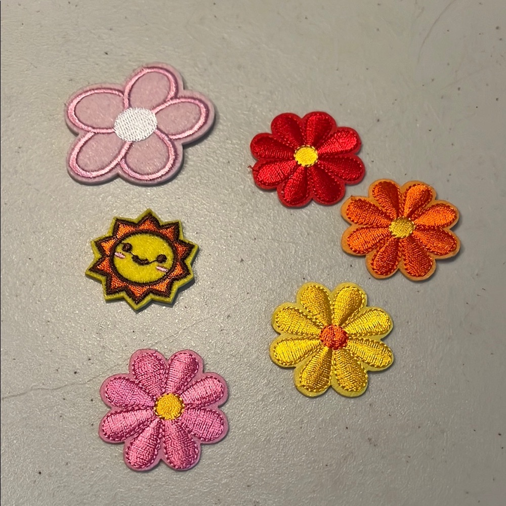 Colorful Flower and Sun Patches lot